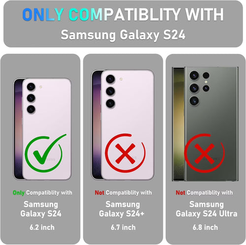 Clear Case for Samsung Galaxy S24 Clear Magnetic Case, [Yellow Resistant] Strong Protective Cover, Slim Fit Shockproof Transparent Crystal Clear Magnetic Clear Case for Samsung Galaxy S24