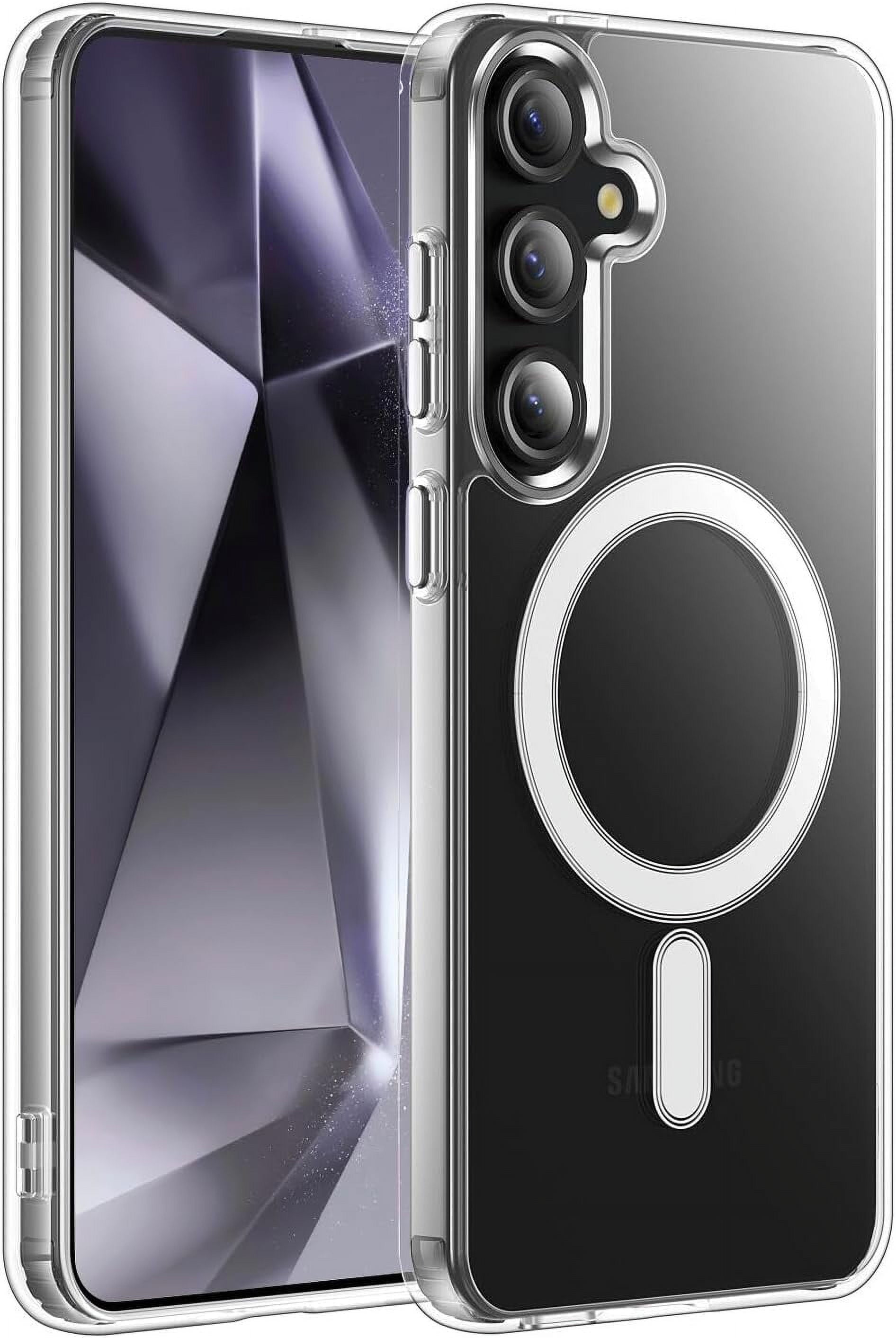 Clear Case for Samsung Galaxy S24 Clear Magnetic Case, [Yellow Resistant] Strong Protective Cover, Slim Fit Shockproof Transparent Crystal Clear Magnetic Clear Case for Samsung Galaxy S24